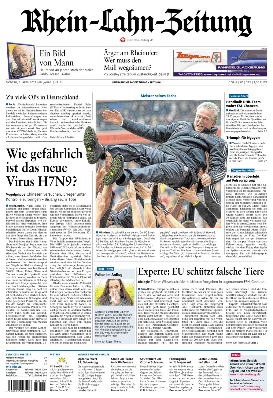 Rhein-Lahn-Zeitung Diez (Archiv) vom Montag, 08.04.2013