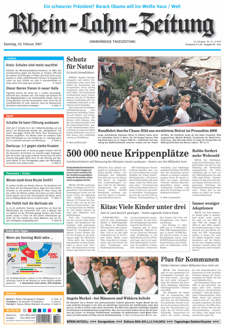 Rhein-Lahn-Zeitung Diez (Archiv) vom Samstag, 10.02.2007