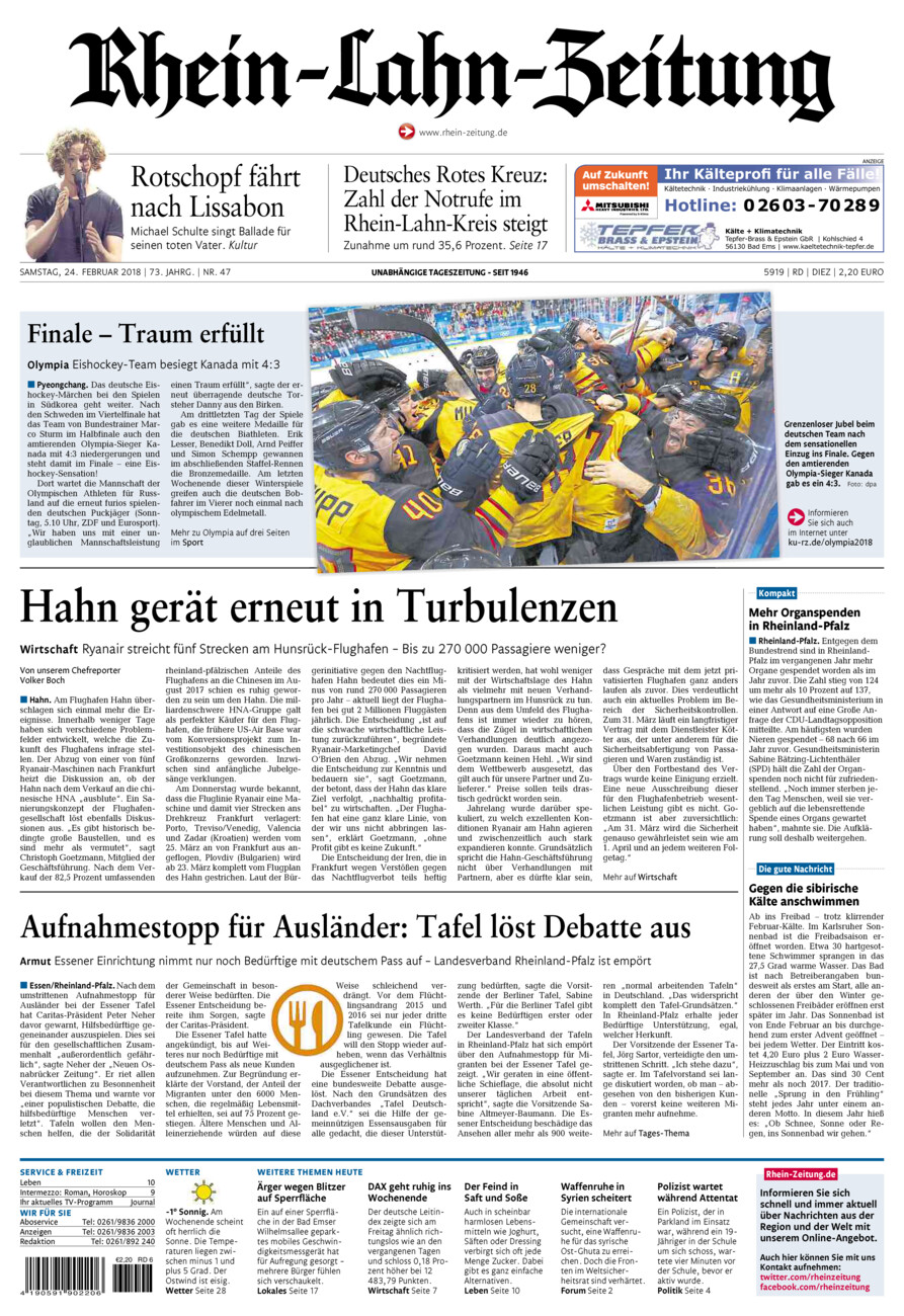 Rhein-Lahn-Zeitung Diez (Archiv) vom Samstag, 24.02.2018
