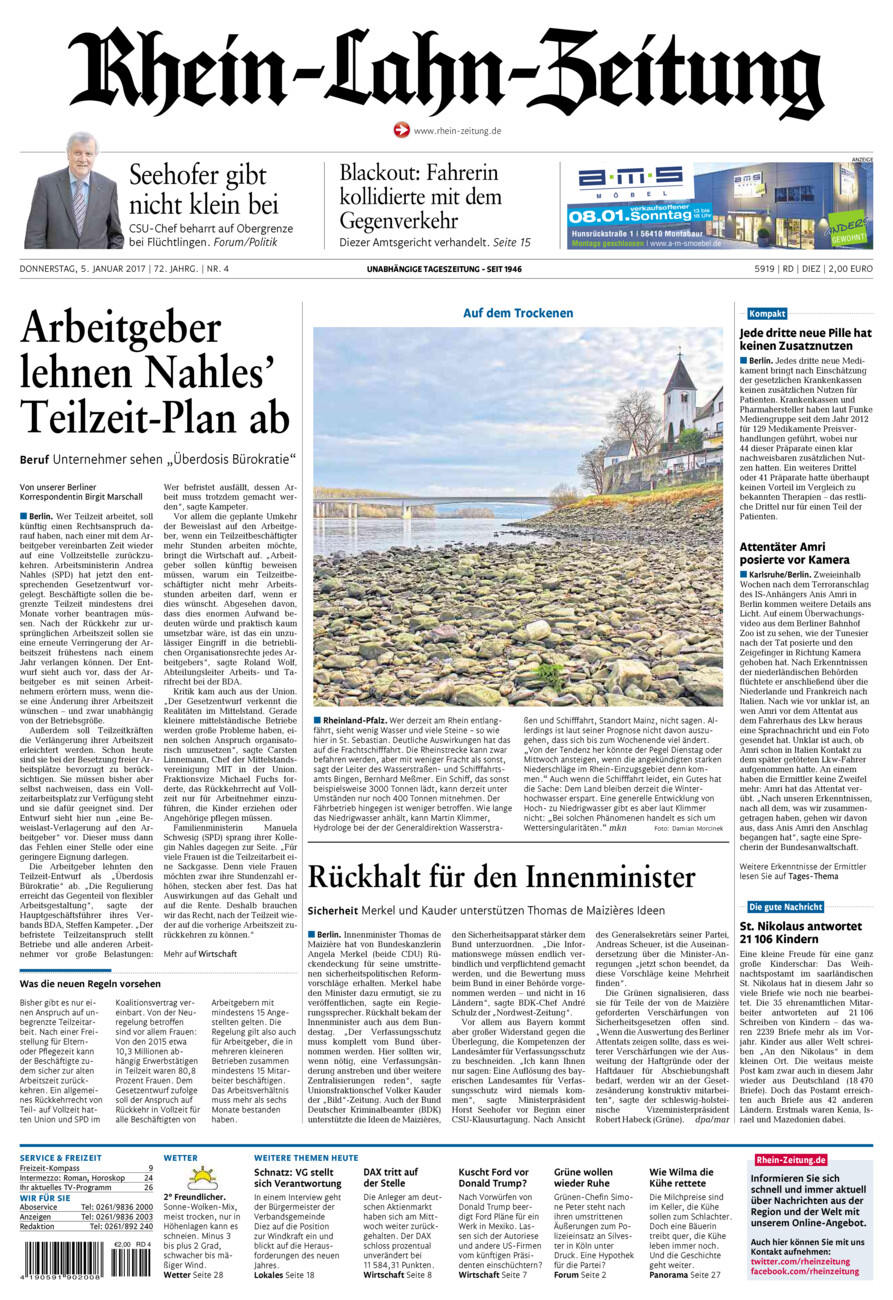 Rhein-Lahn-Zeitung Diez (Archiv) vom Donnerstag, 05.01.2017