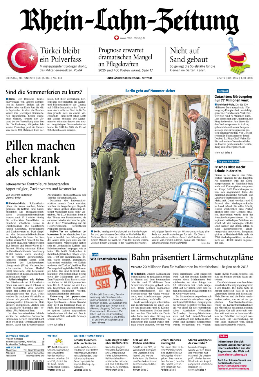 Rhein-Lahn-Zeitung Diez (Archiv) vom Dienstag, 18.06.2013