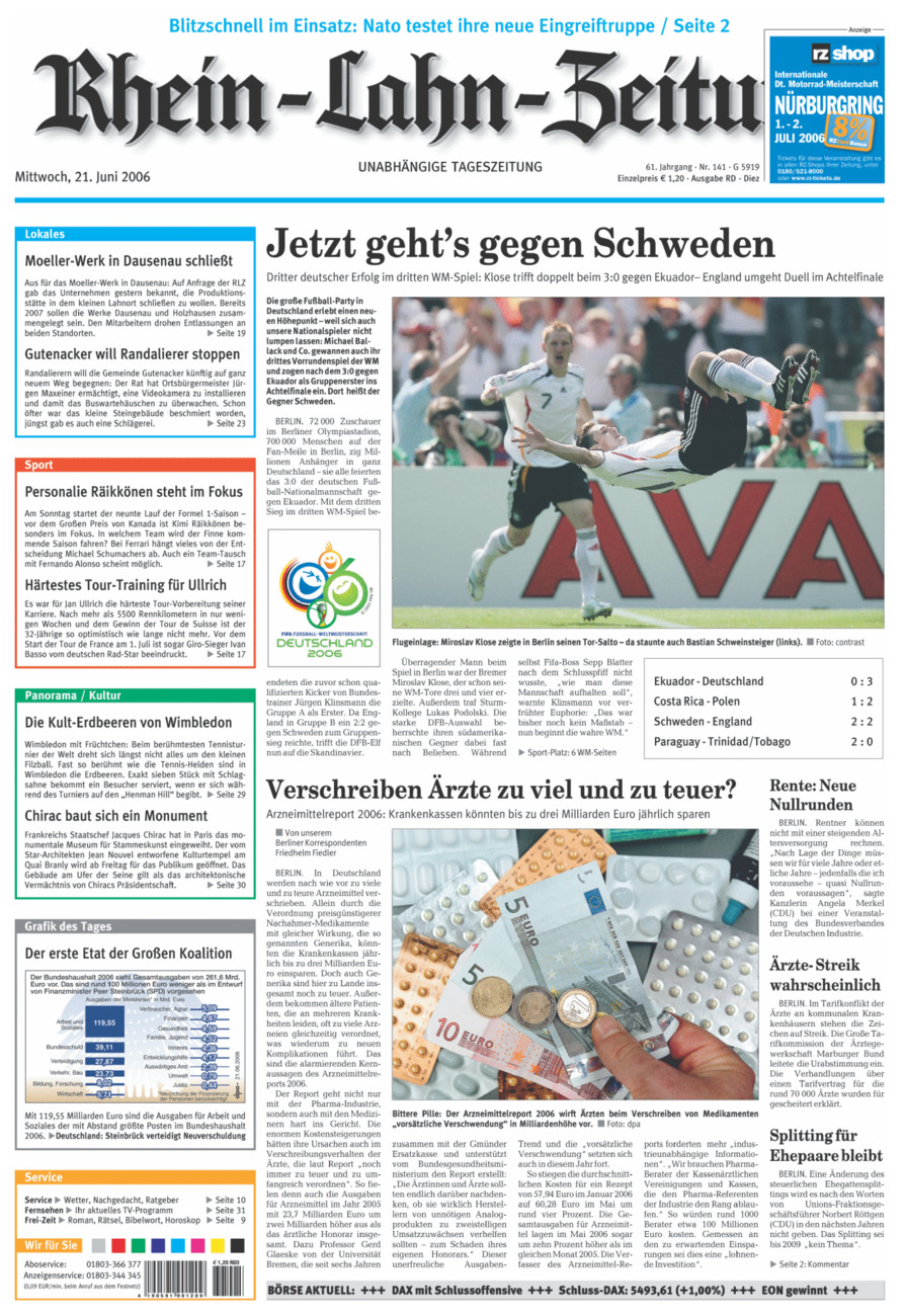 Rhein-Lahn-Zeitung Diez (Archiv) vom Mittwoch, 21.06.2006