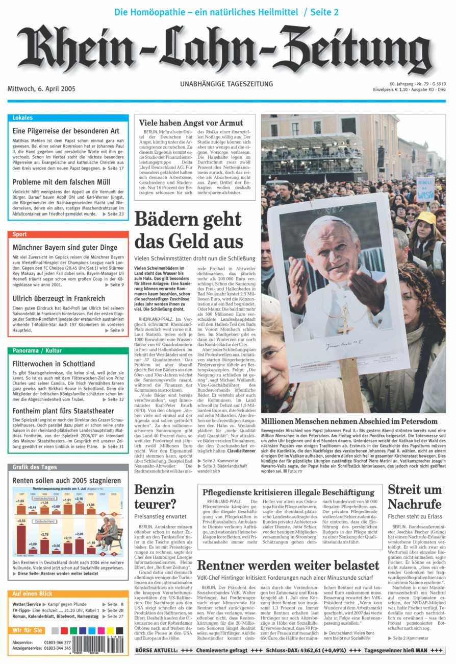 Rhein-Lahn-Zeitung Diez (Archiv) vom Mittwoch, 06.04.2005