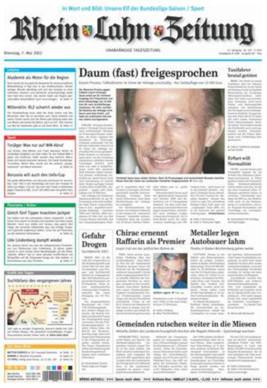 Rhein-Lahn-Zeitung Diez (Archiv) vom Dienstag, 07.05.2002