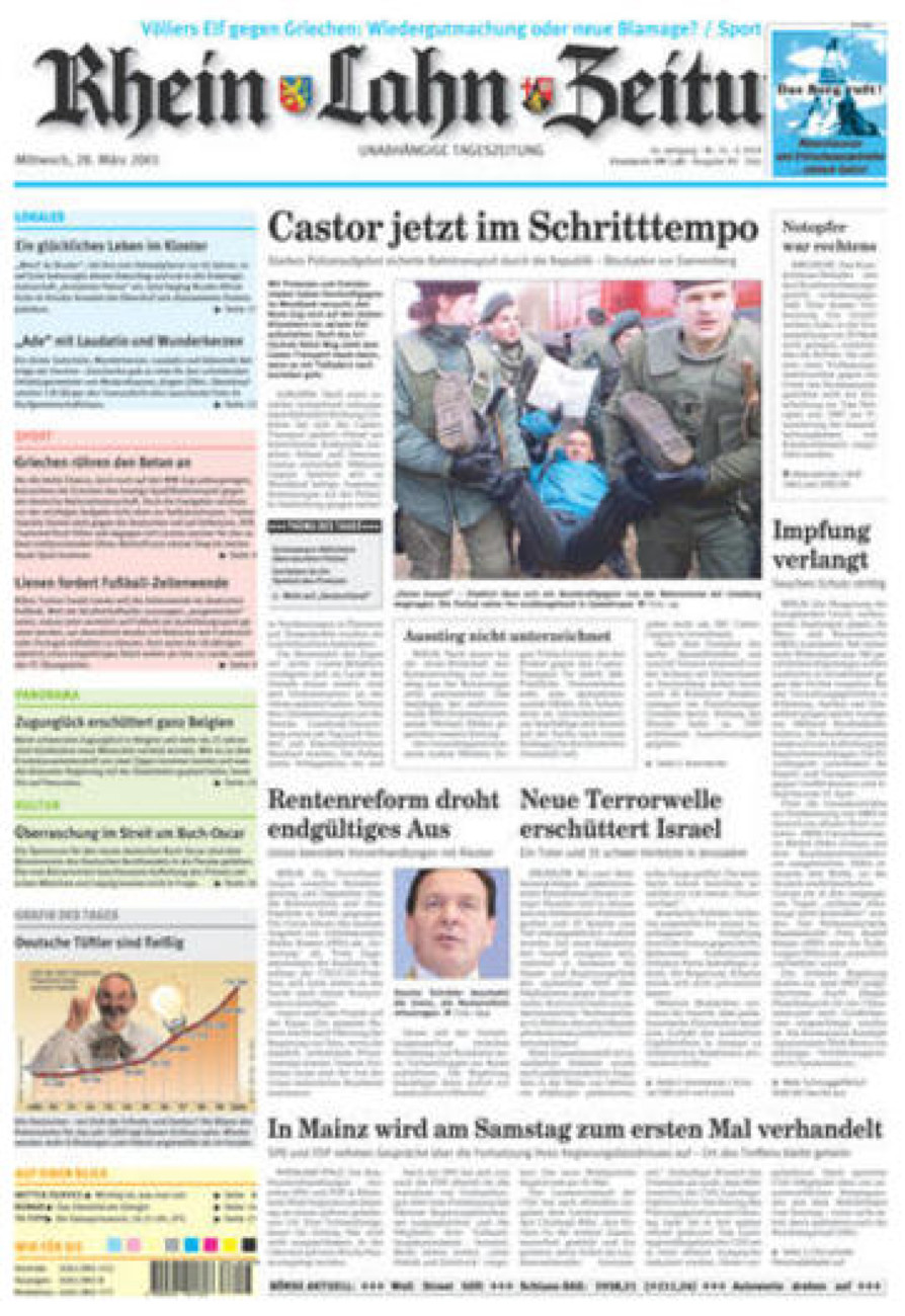 Rhein-Lahn-Zeitung Diez (Archiv) vom Mittwoch, 28.03.2001