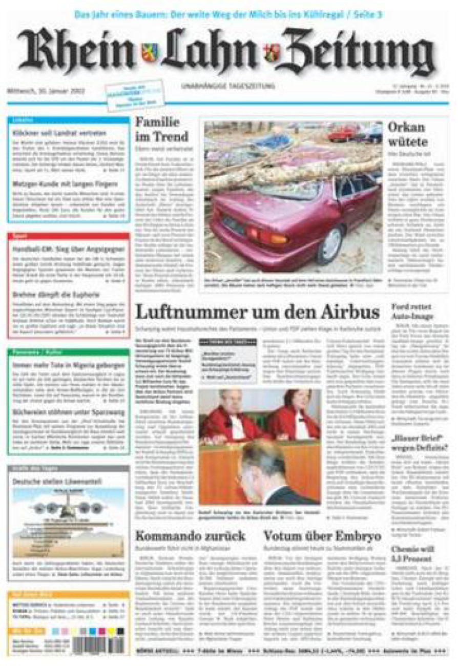 Rhein-Lahn-Zeitung Diez (Archiv) vom Mittwoch, 30.01.2002