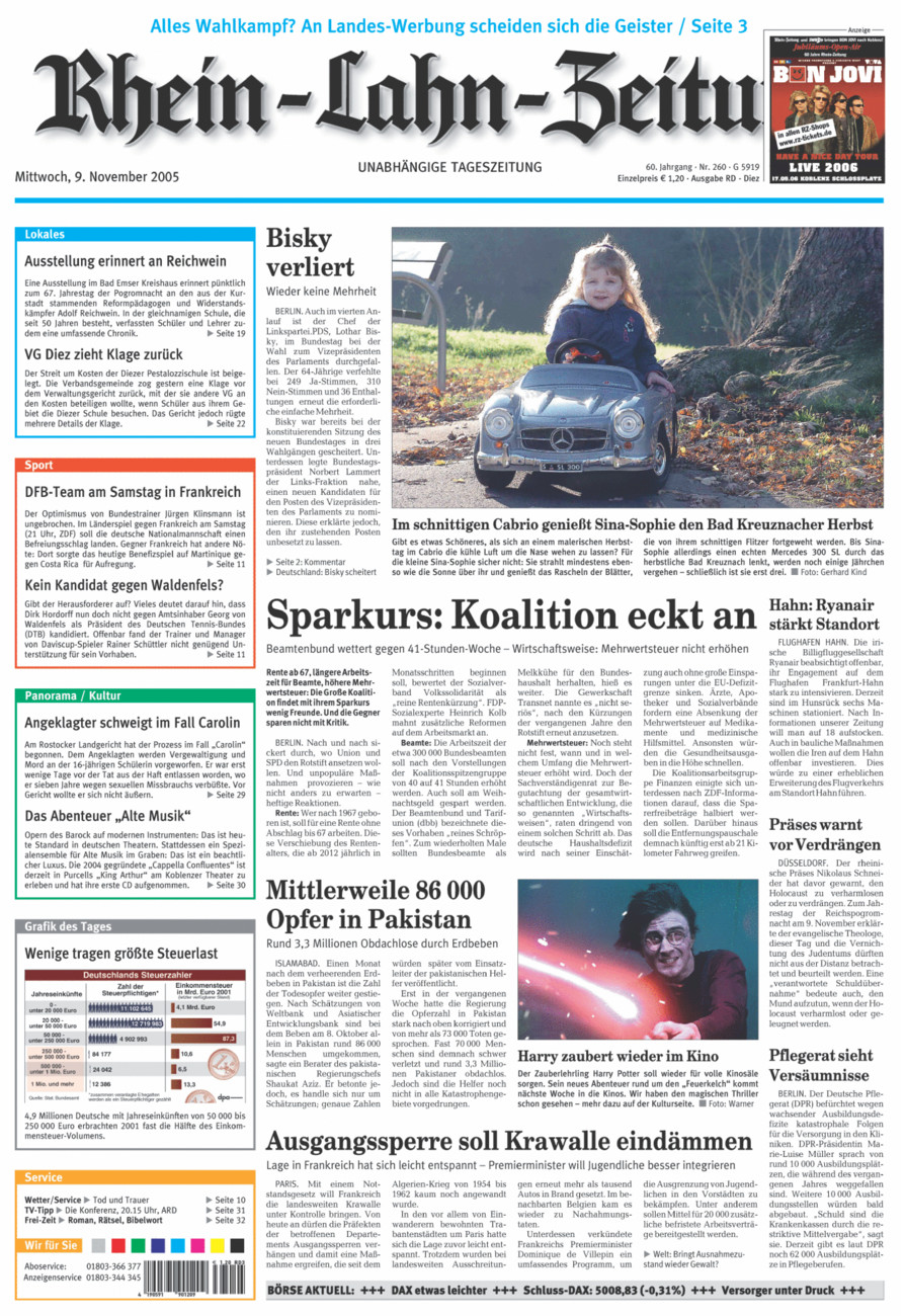 Rhein-Lahn-Zeitung Diez (Archiv) vom Mittwoch, 09.11.2005