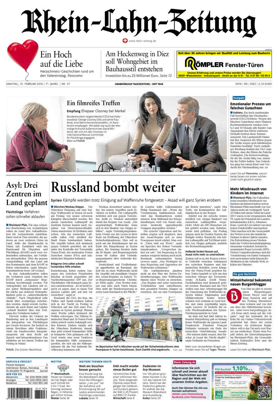 Rhein-Lahn-Zeitung Diez (Archiv) vom Samstag, 13.02.2016