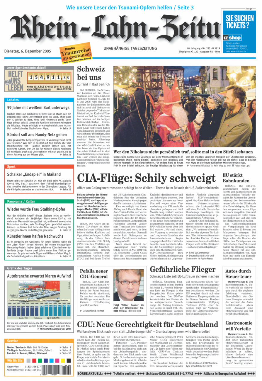 Rhein-Lahn-Zeitung Diez (Archiv) vom Dienstag, 06.12.2005