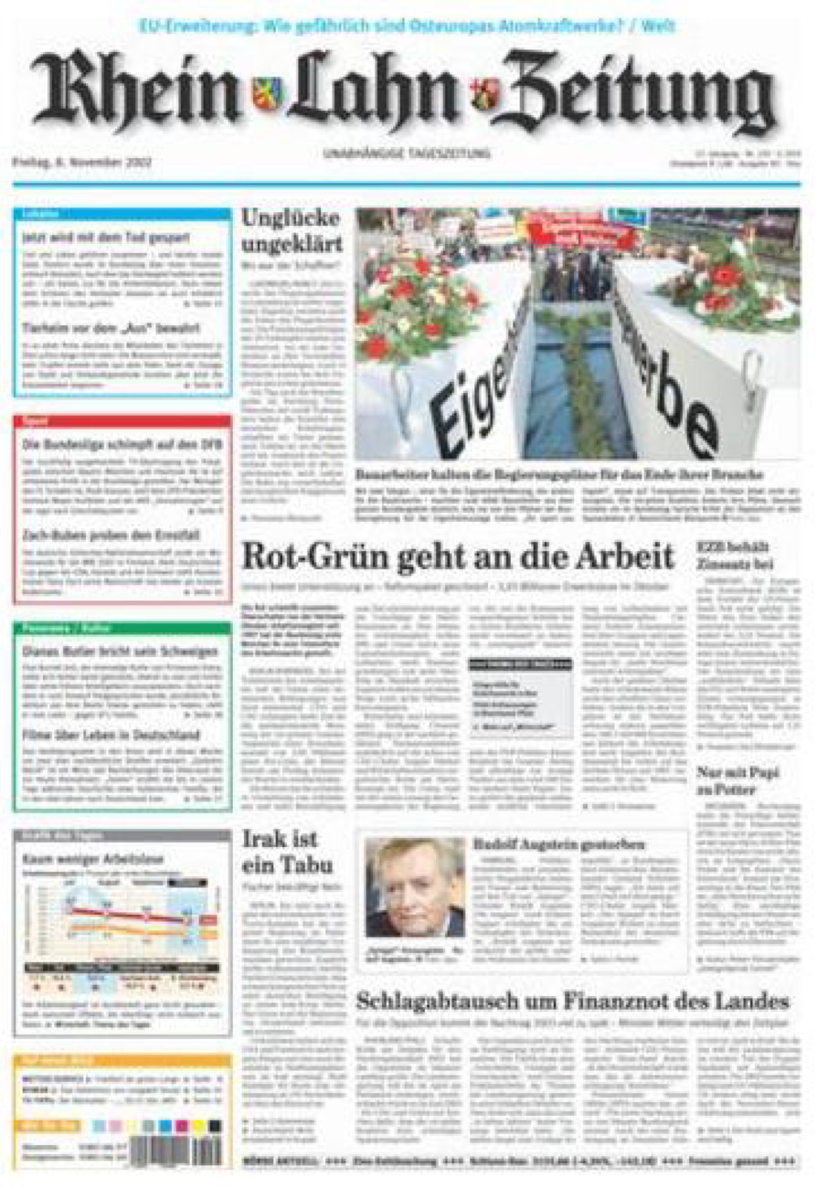 Rhein-Lahn-Zeitung Diez (Archiv) vom Freitag, 08.11.2002