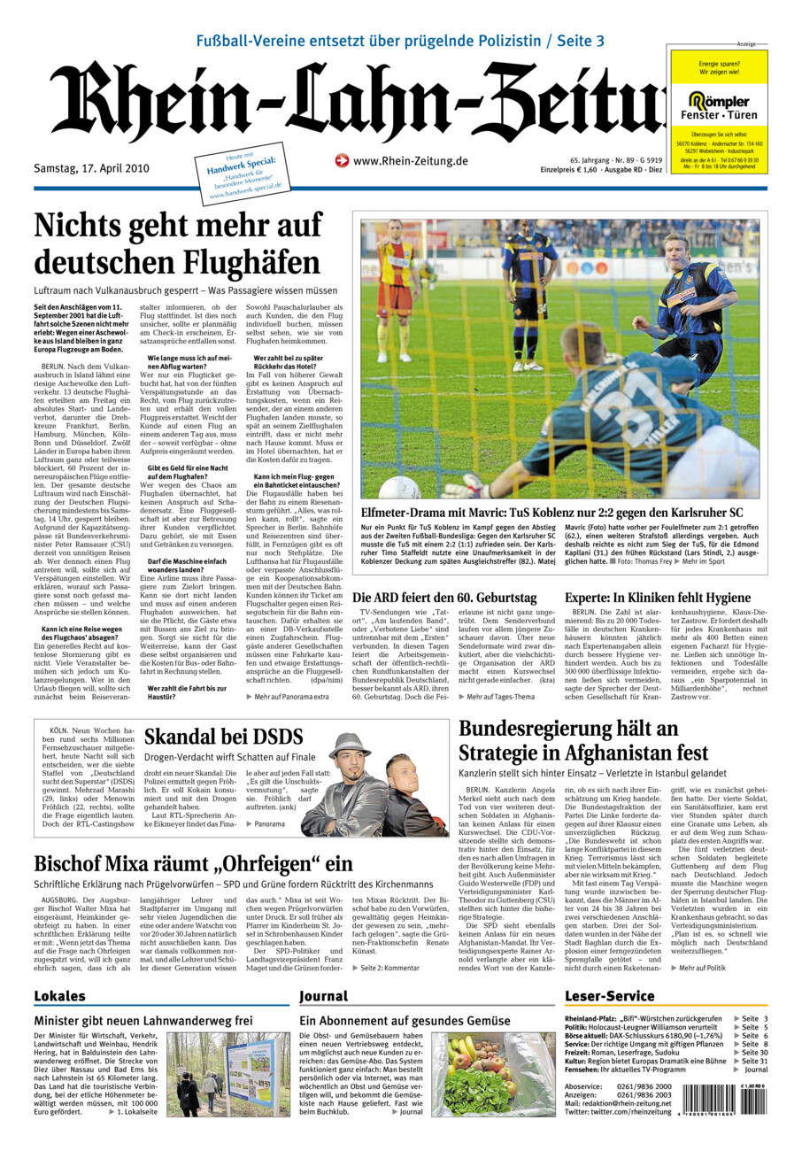 Rhein-Lahn-Zeitung Diez (Archiv) vom Samstag, 17.04.2010