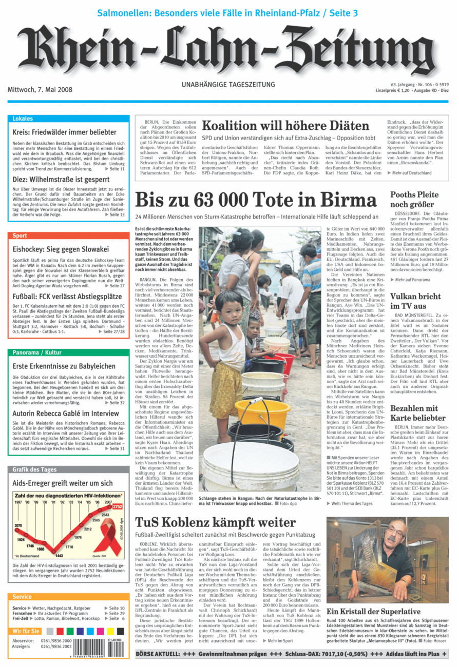 Rhein-Lahn-Zeitung Diez (Archiv) vom Mittwoch, 07.05.2008