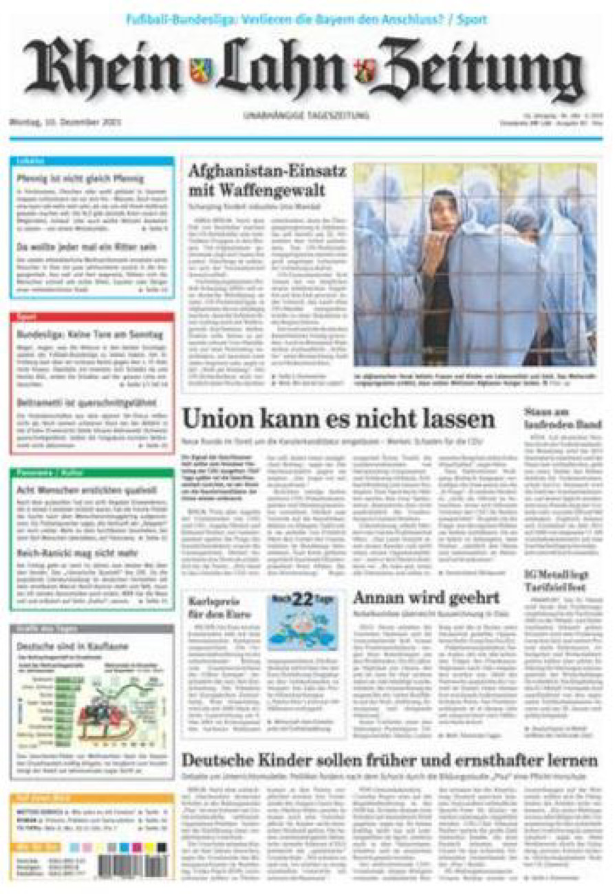 Rhein-Lahn-Zeitung Diez (Archiv) vom Montag, 10.12.2001
