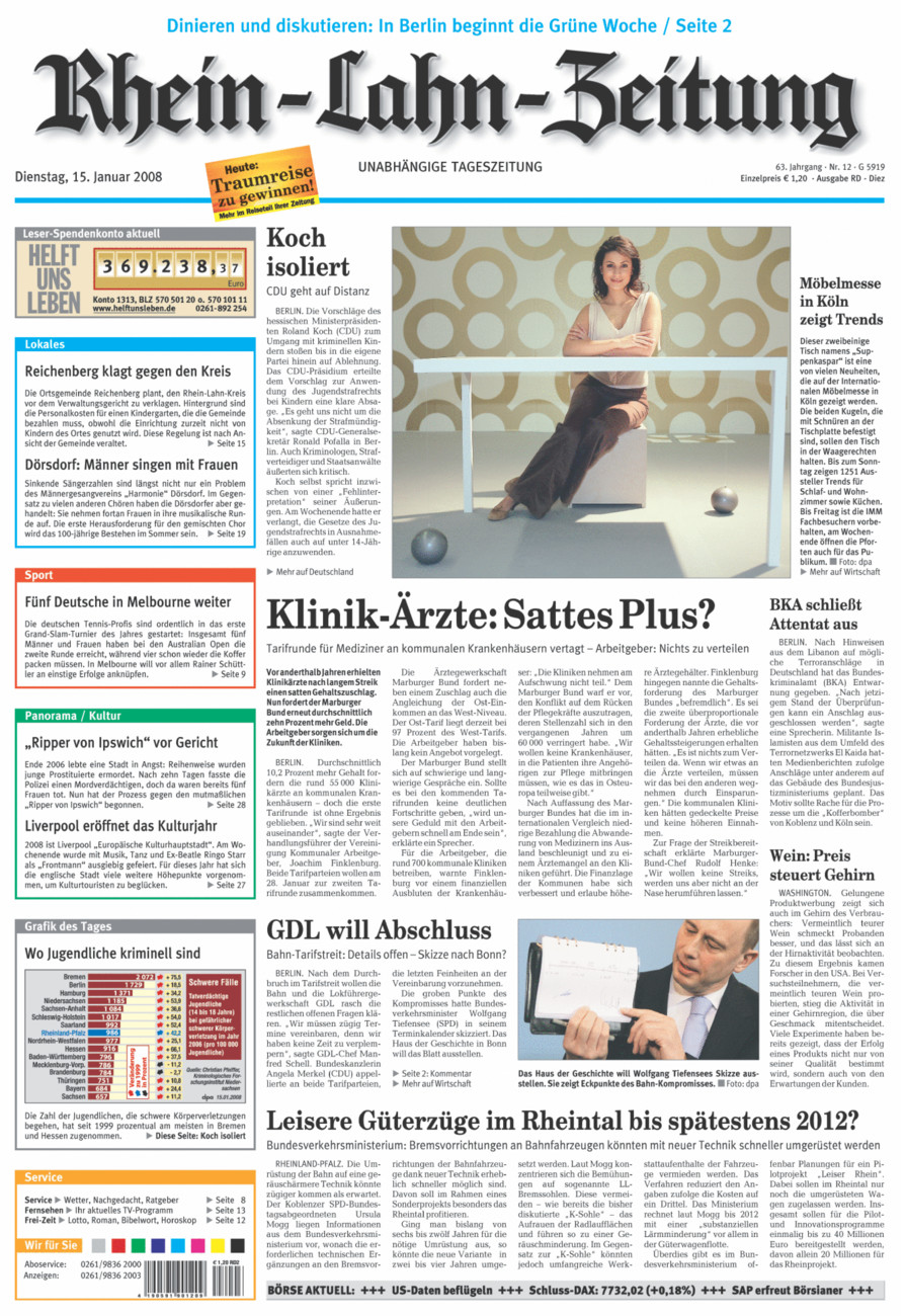 Rhein-Lahn-Zeitung Diez (Archiv) vom Dienstag, 15.01.2008