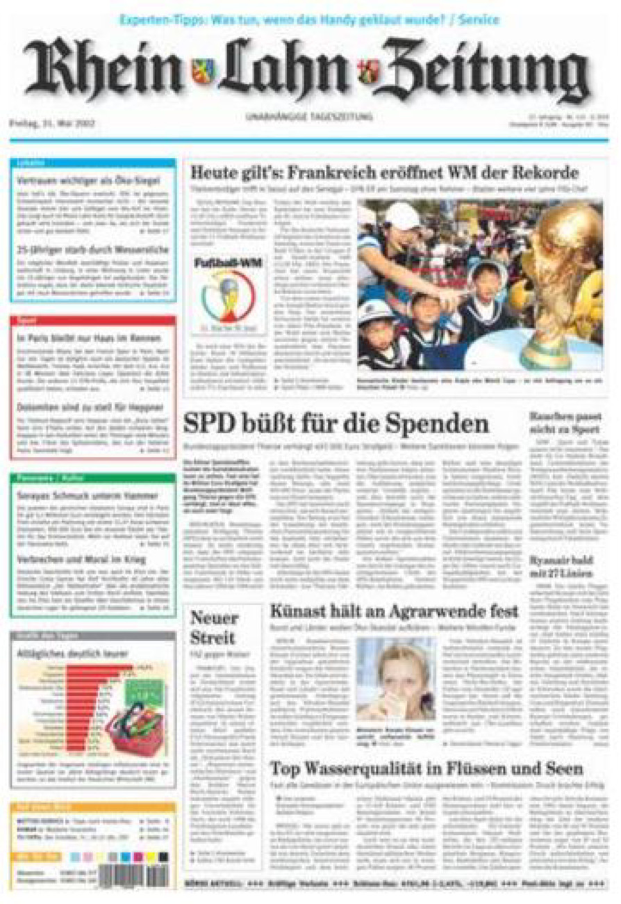 Rhein-Lahn-Zeitung Diez (Archiv) vom Freitag, 31.05.2002