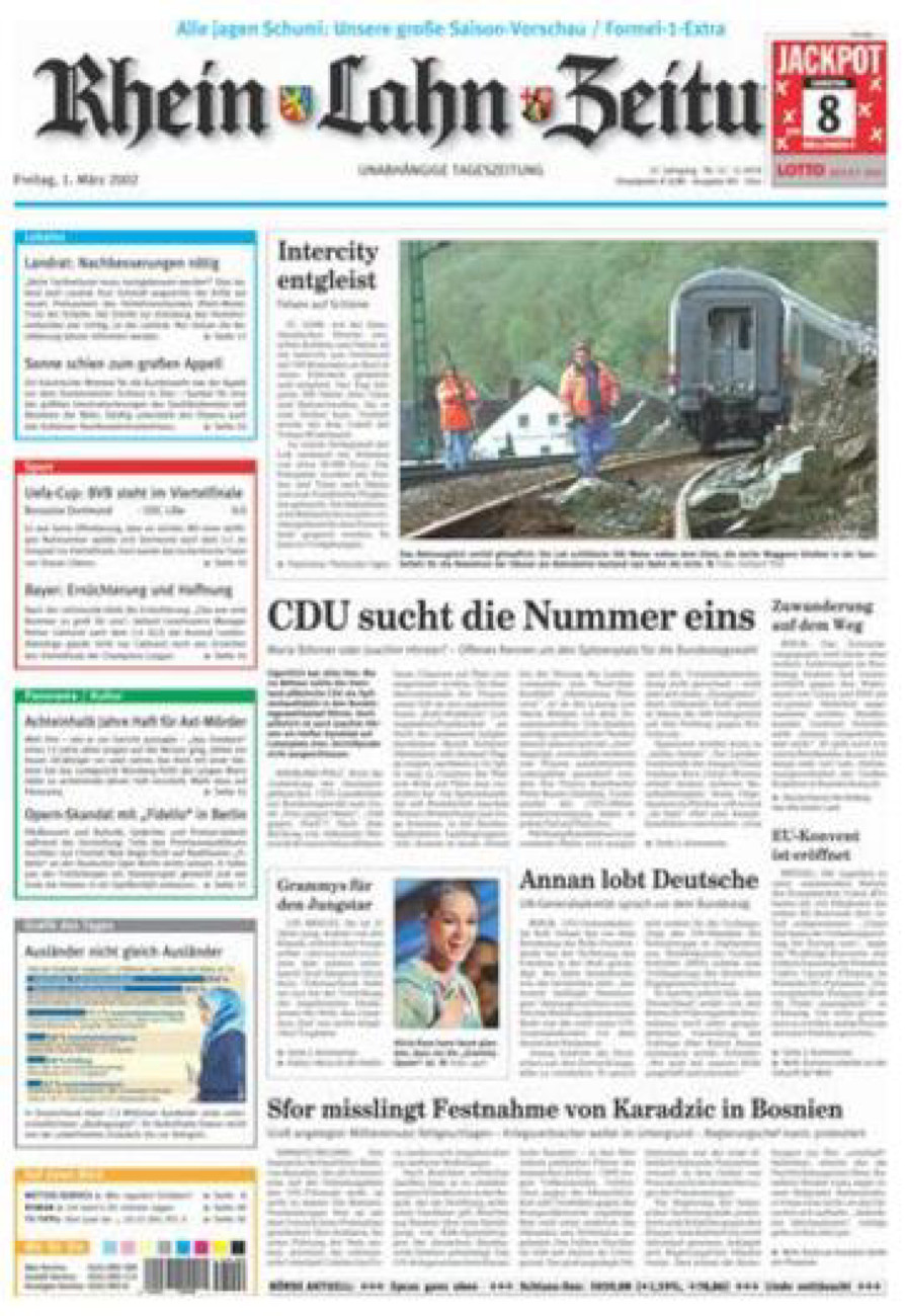 Rhein-Lahn-Zeitung Diez (Archiv) vom Freitag, 01.03.2002