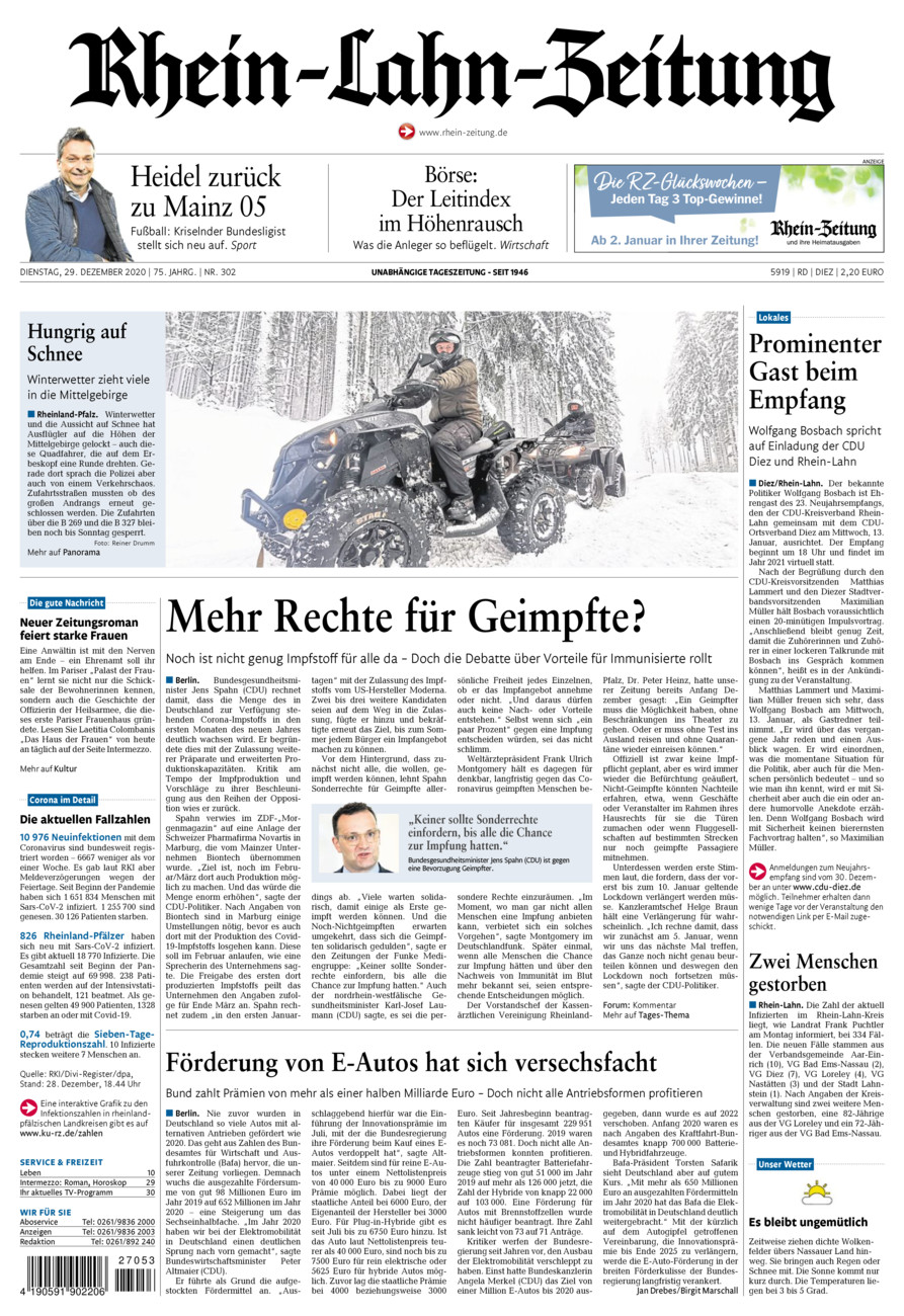 Rhein-Lahn-Zeitung Diez (Archiv) vom Dienstag, 29.12.2020
