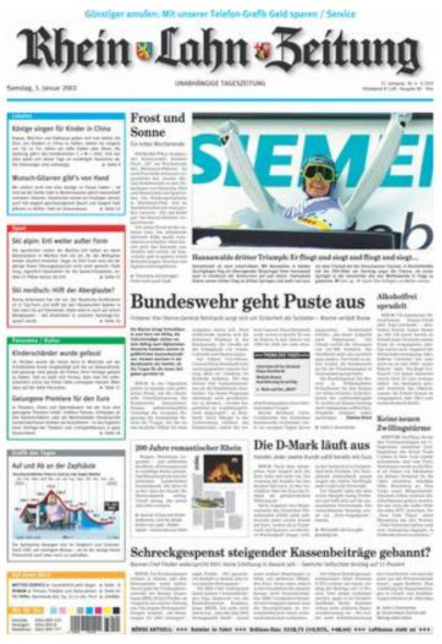 Rhein-Lahn-Zeitung Diez (Archiv) vom Samstag, 05.01.2002