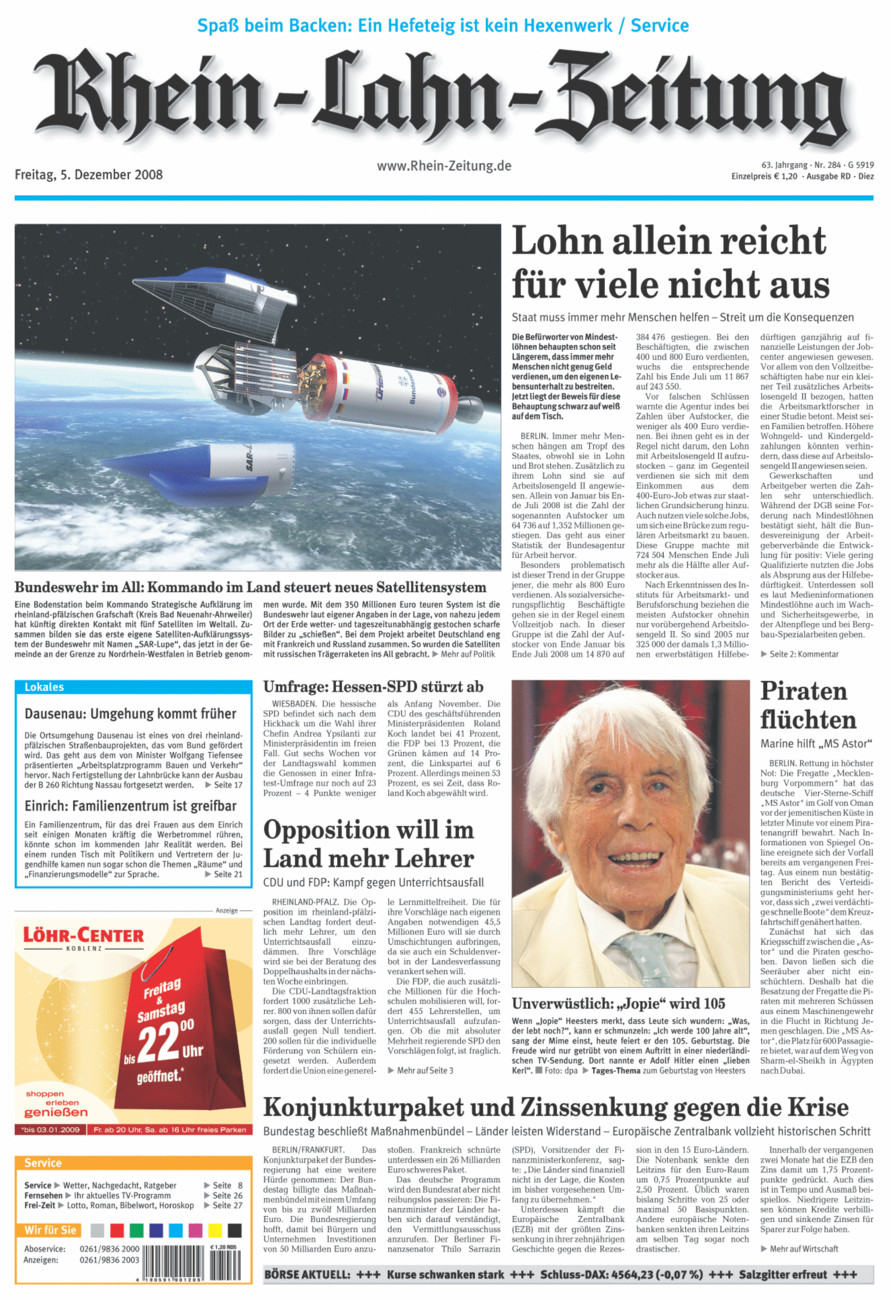 Rhein-Lahn-Zeitung Diez (Archiv) vom Freitag, 05.12.2008