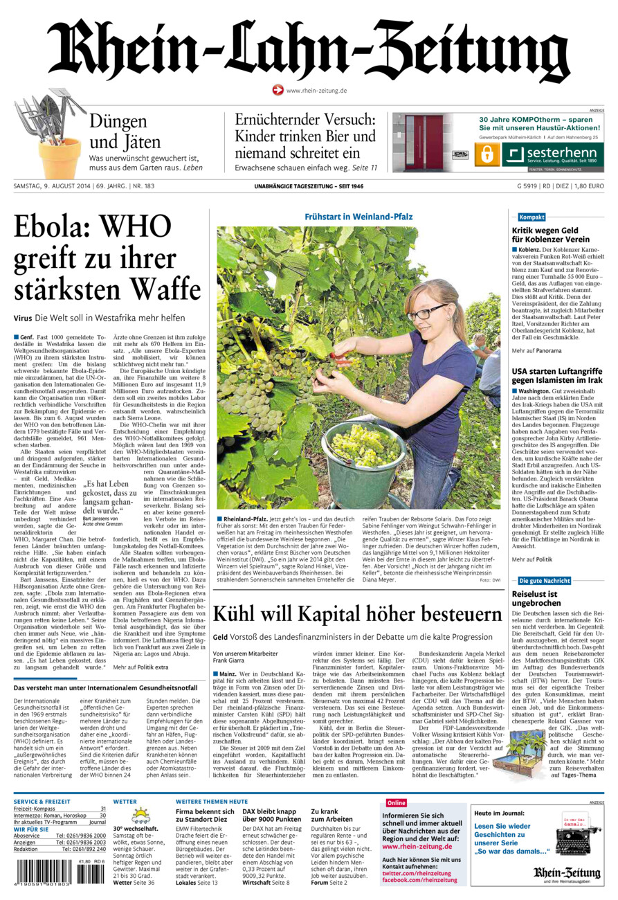 Rhein-Lahn-Zeitung Diez (Archiv) vom Samstag, 09.08.2014