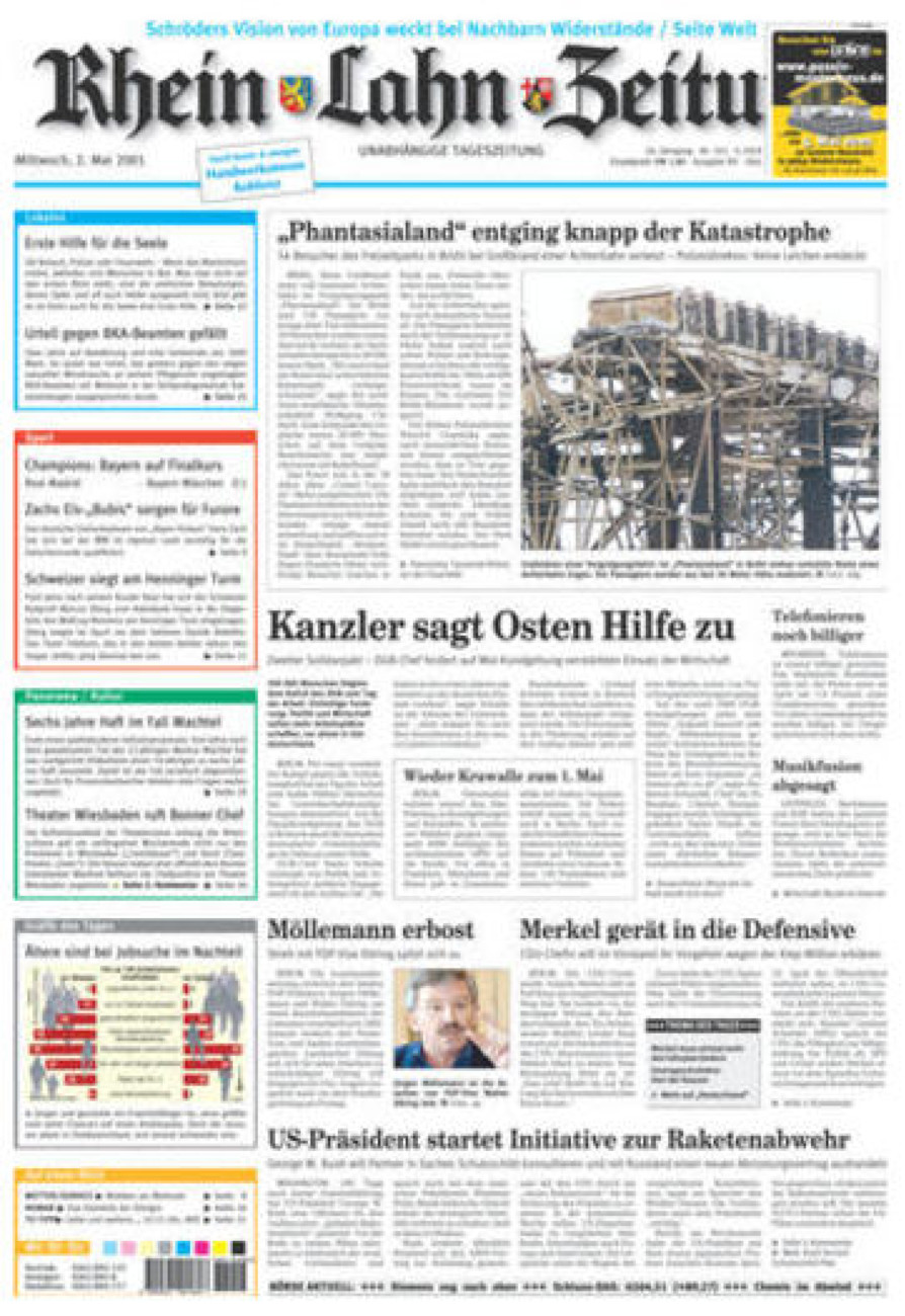 Rhein-Lahn-Zeitung Diez (Archiv) vom Mittwoch, 02.05.2001