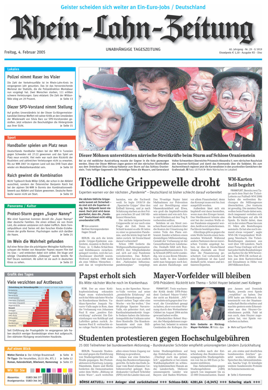 Rhein-Lahn-Zeitung Diez (Archiv) vom Freitag, 04.02.2005