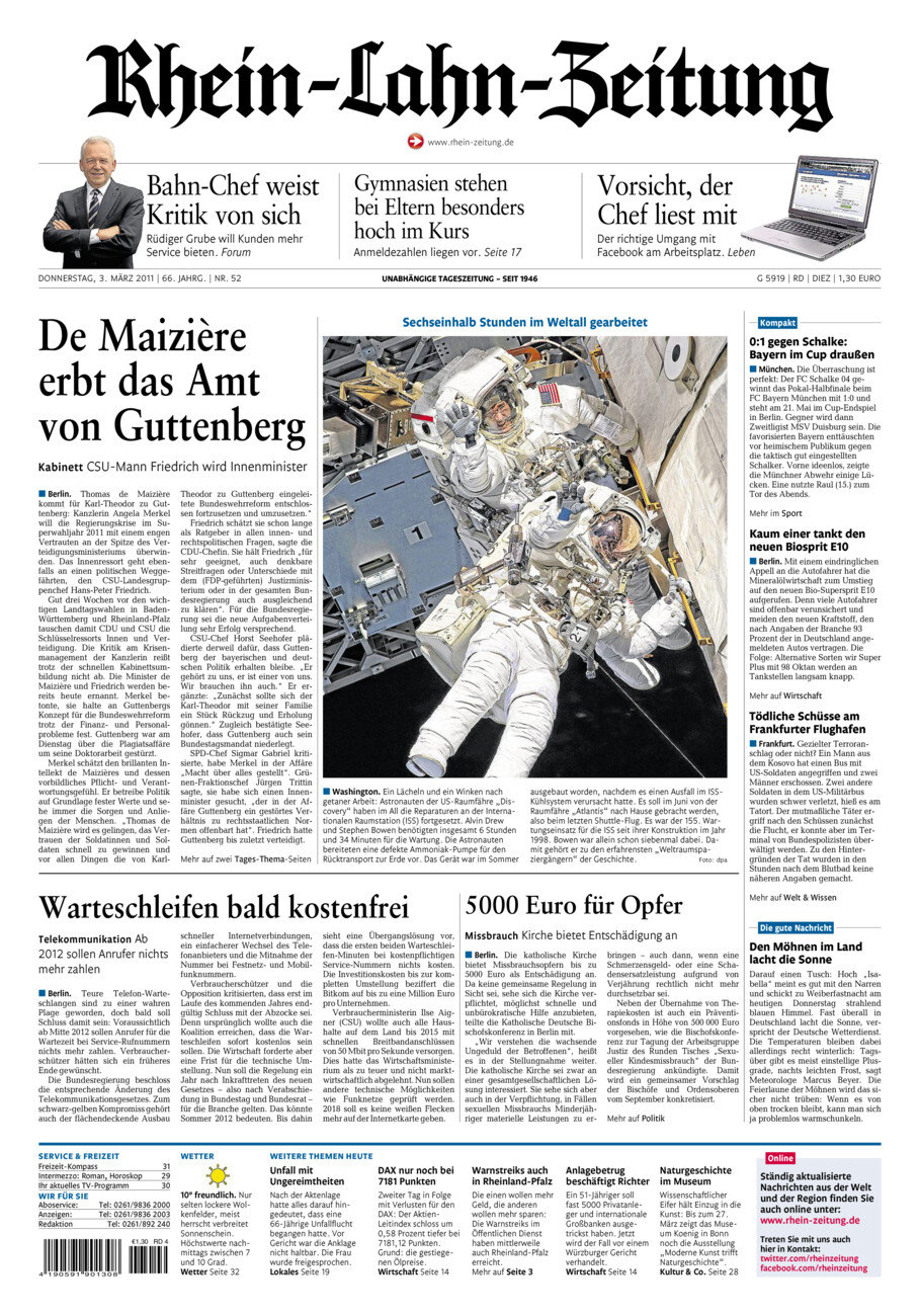 Rhein-Lahn-Zeitung Diez (Archiv) vom Donnerstag, 03.03.2011