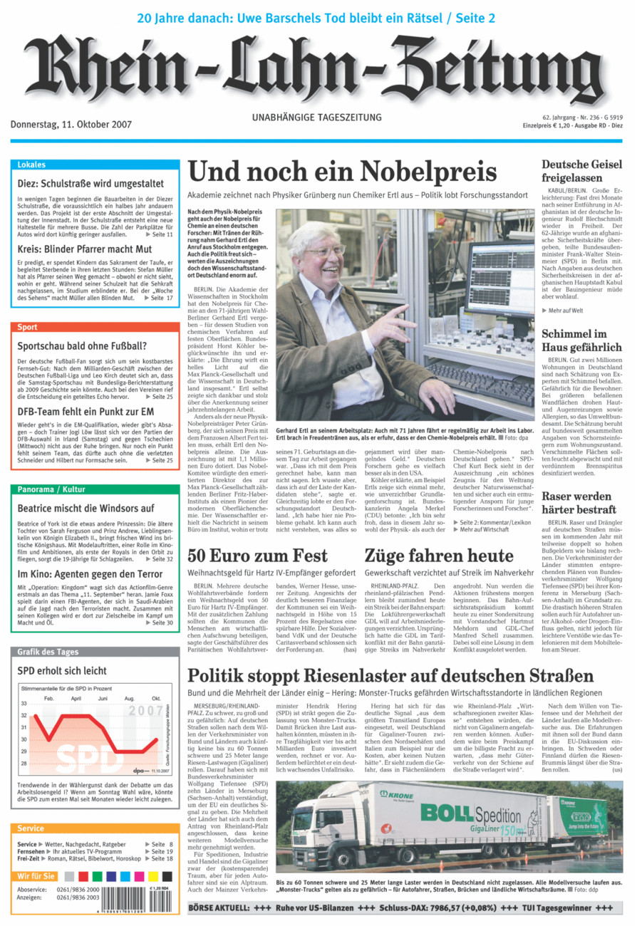 Rhein-Lahn-Zeitung Diez (Archiv) vom Donnerstag, 11.10.2007