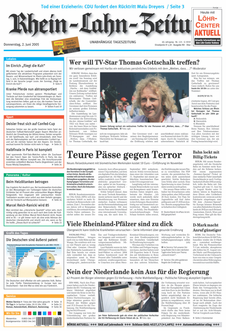 Rhein-Lahn-Zeitung Diez (Archiv) vom Donnerstag, 02.06.2005