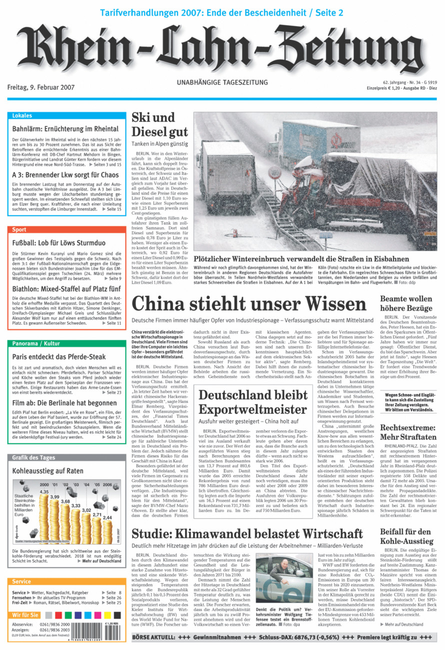 Rhein-Lahn-Zeitung Diez (Archiv) vom Freitag, 09.02.2007