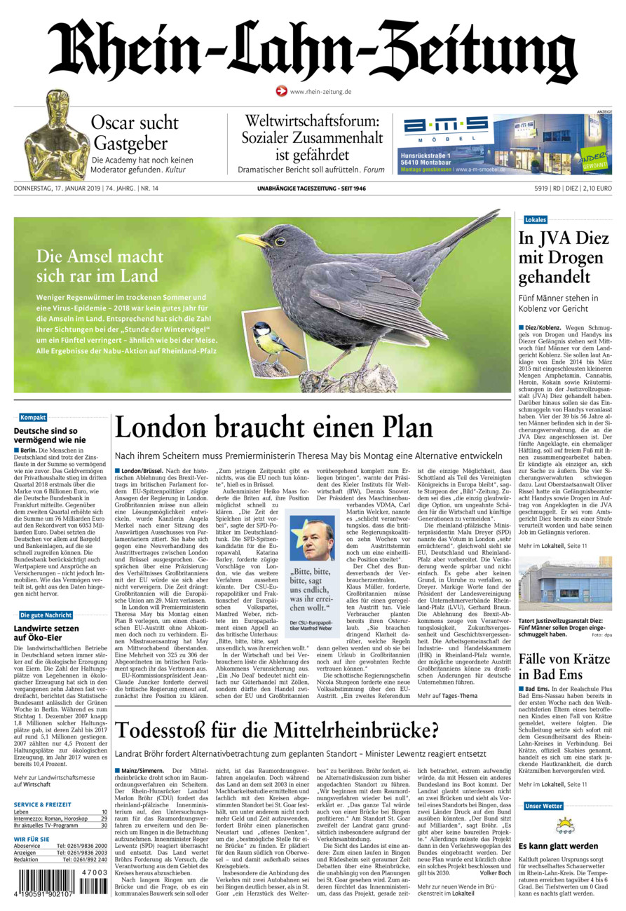 Rhein-Lahn-Zeitung Diez (Archiv) vom Donnerstag, 17.01.2019