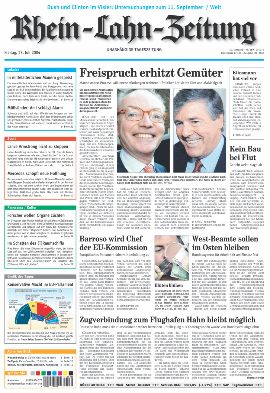 Rhein-Lahn-Zeitung Diez (Archiv) vom Freitag, 23.07.2004