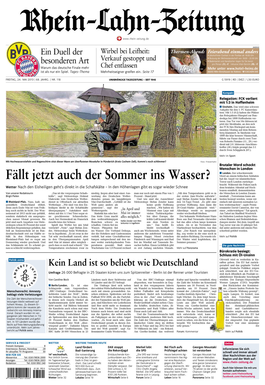 Rhein-Lahn-Zeitung Diez (Archiv) vom Freitag, 24.05.2013