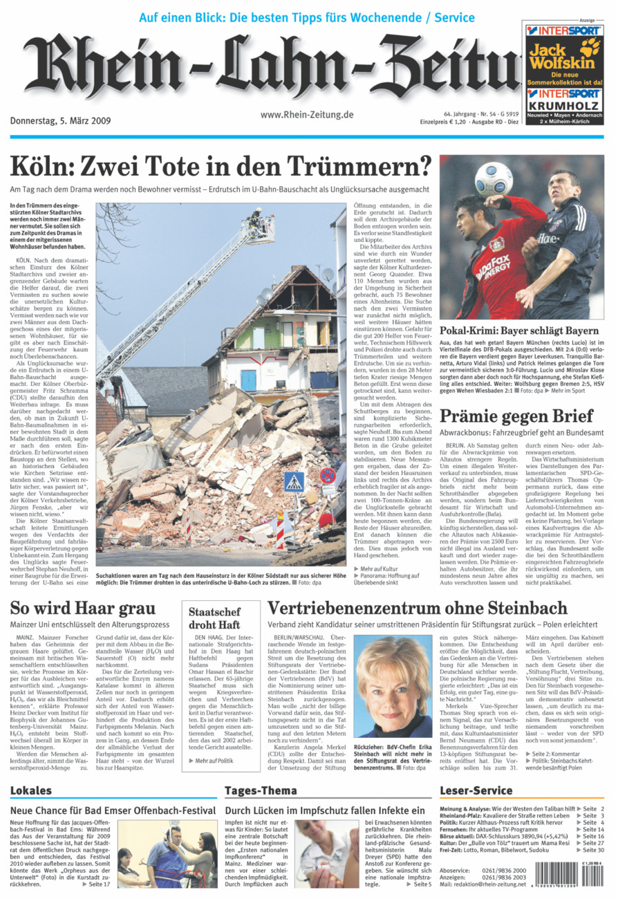 Rhein-Lahn-Zeitung Diez (Archiv) vom Donnerstag, 05.03.2009