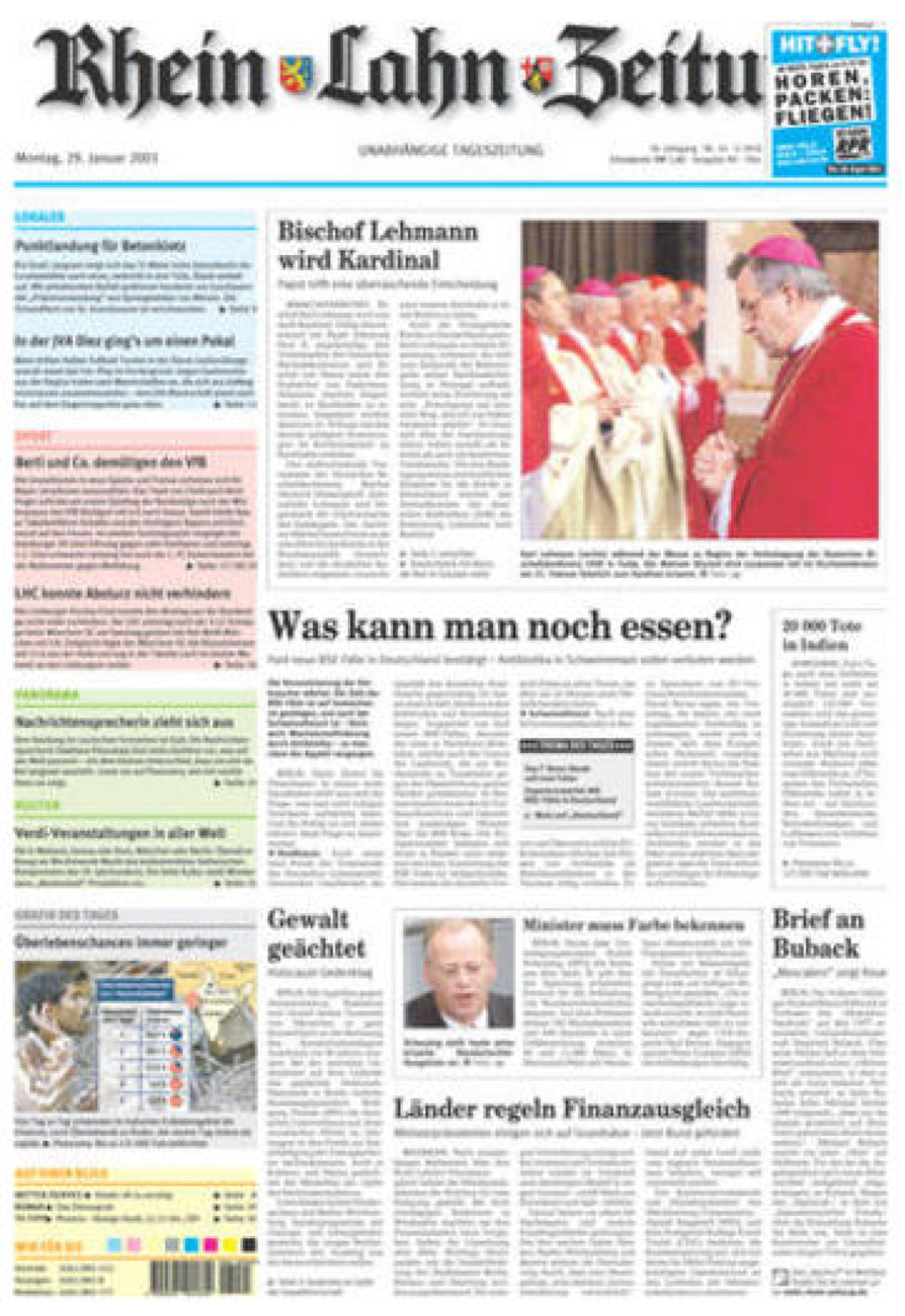 Rhein-Lahn-Zeitung Diez (Archiv) vom Montag, 29.01.2001