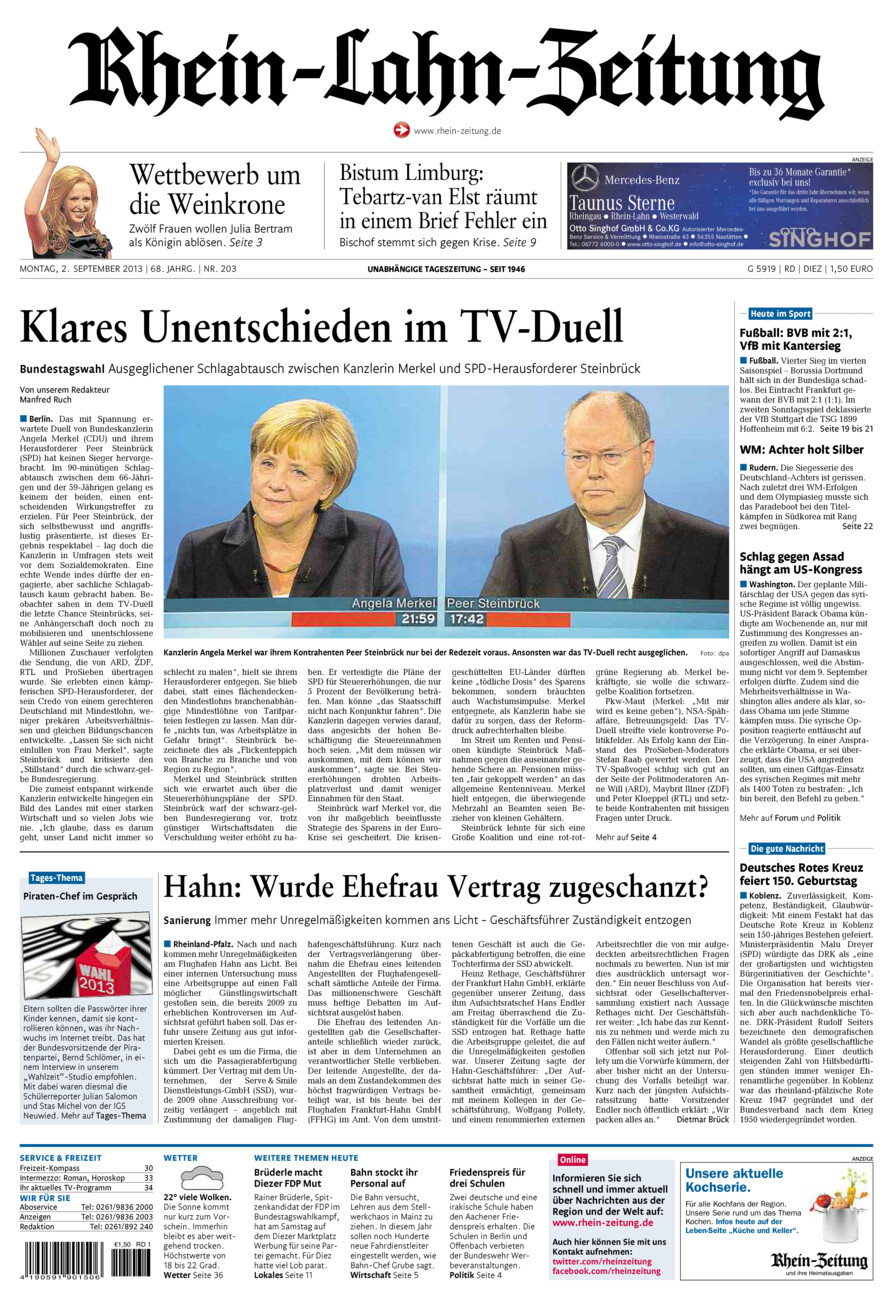 Rhein-Lahn-Zeitung Diez (Archiv) vom Montag, 02.09.2013