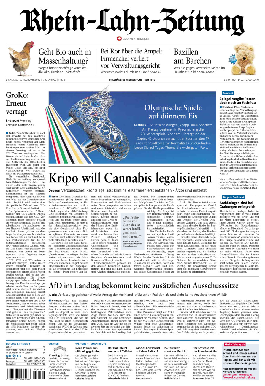 Rhein-Lahn-Zeitung Diez (Archiv) vom Dienstag, 06.02.2018