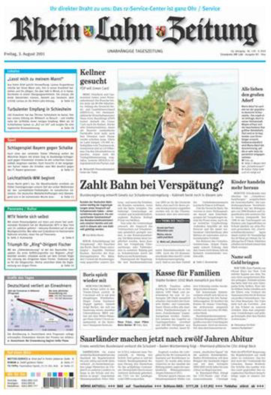 Rhein-Lahn-Zeitung Diez (Archiv) vom Freitag, 03.08.2001