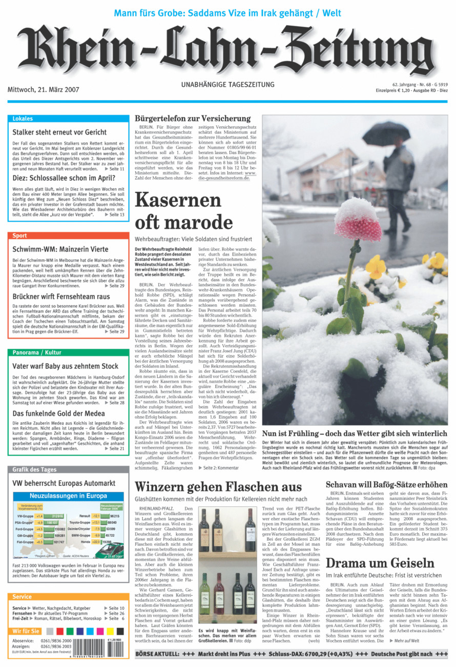 Rhein-Lahn-Zeitung Diez (Archiv) vom Mittwoch, 21.03.2007