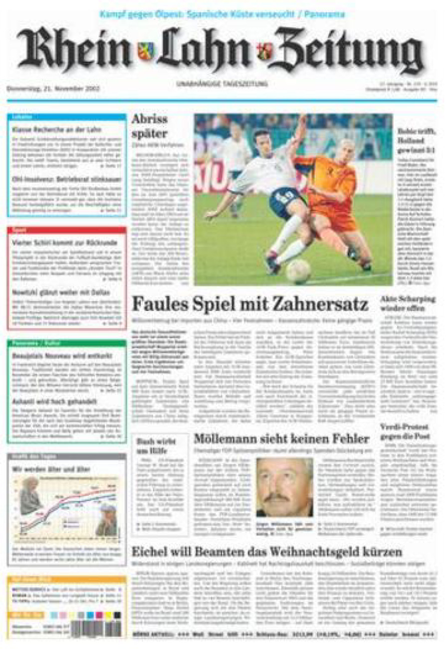 Rhein-Lahn-Zeitung Diez (Archiv) vom Donnerstag, 21.11.2002