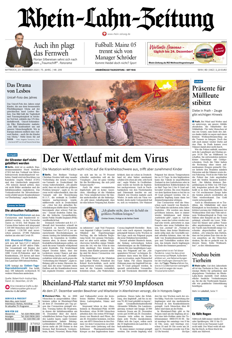 Rhein-Lahn-Zeitung Diez (Archiv) vom Mittwoch, 23.12.2020