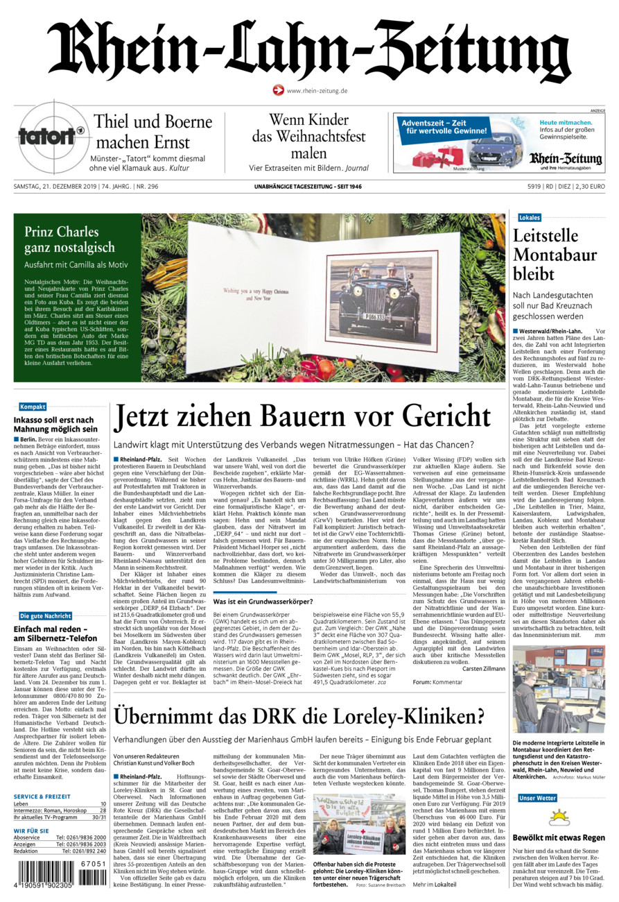 Rhein-Lahn-Zeitung Diez (Archiv) vom Samstag, 21.12.2019