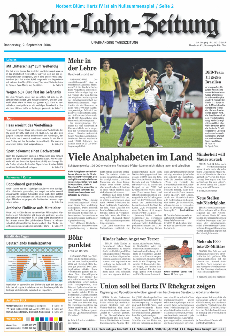 Rhein-Lahn-Zeitung Diez (Archiv) vom Donnerstag, 09.09.2004