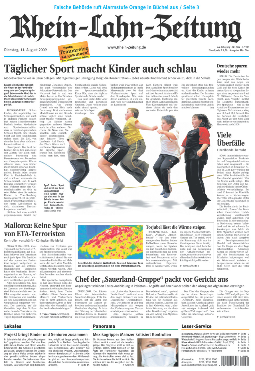 Rhein-Lahn-Zeitung Diez (Archiv) vom Dienstag, 11.08.2009
