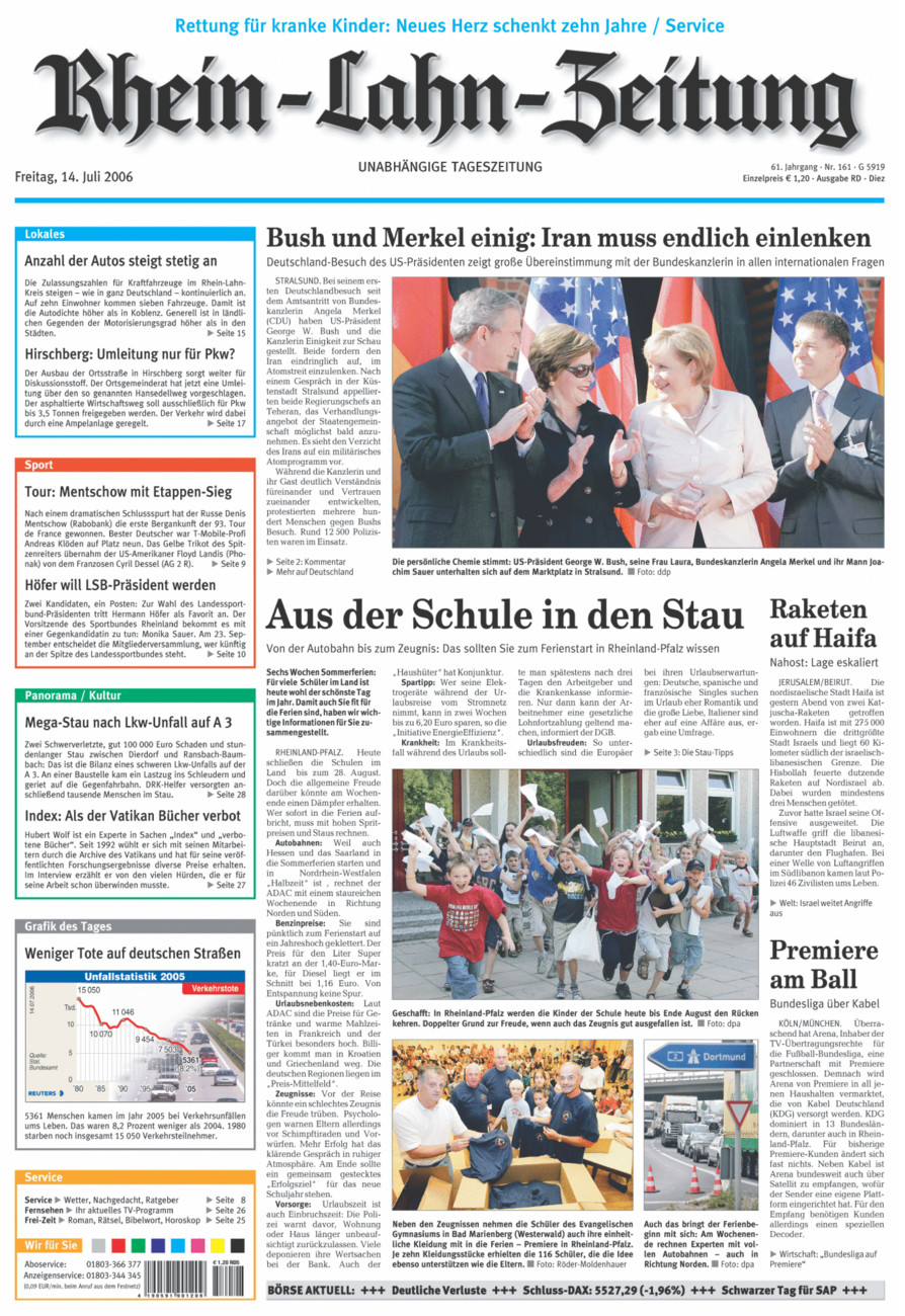 Rhein-Lahn-Zeitung Diez (Archiv) vom Freitag, 14.07.2006