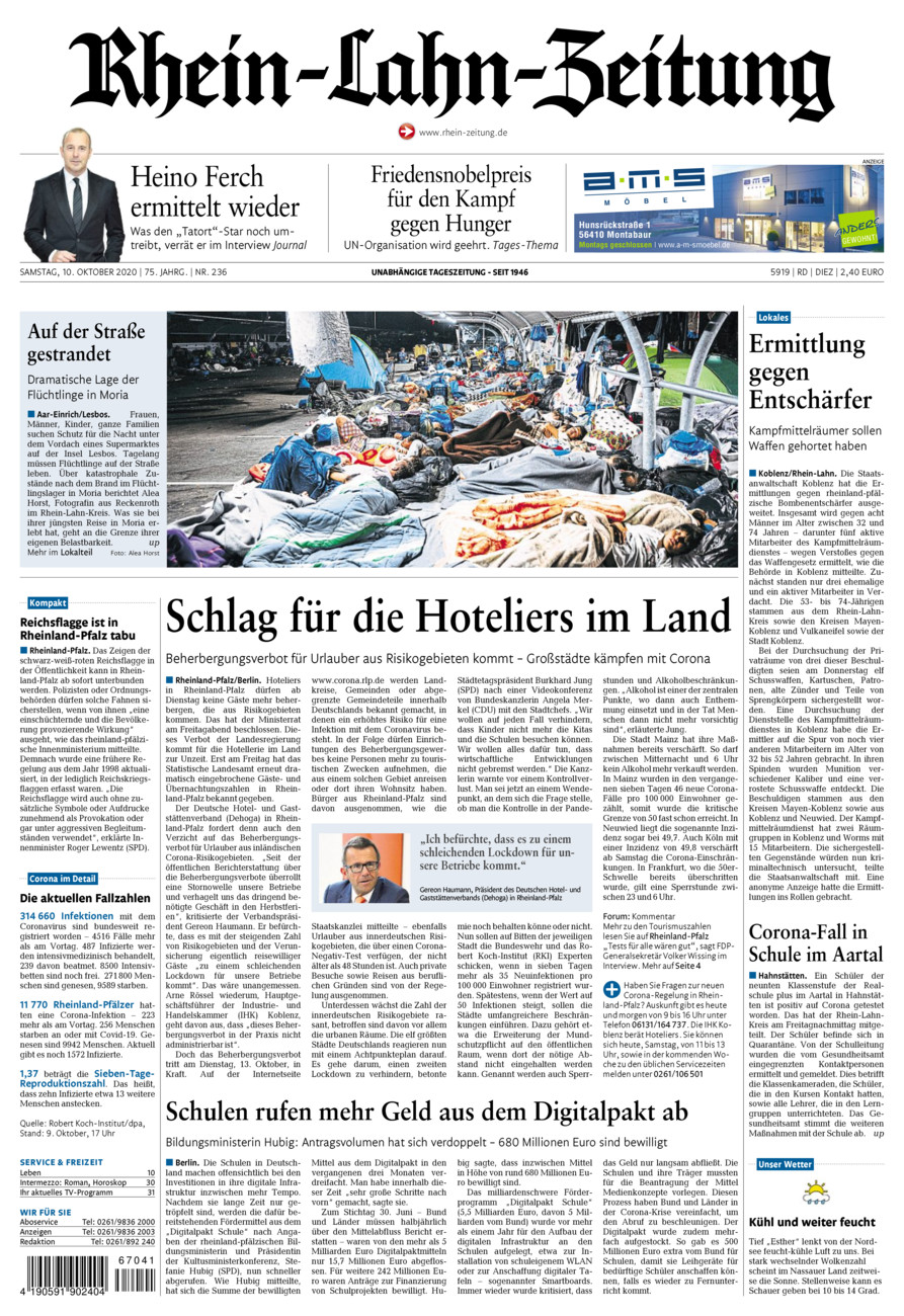 Rhein-Lahn-Zeitung Diez (Archiv) vom Samstag, 10.10.2020