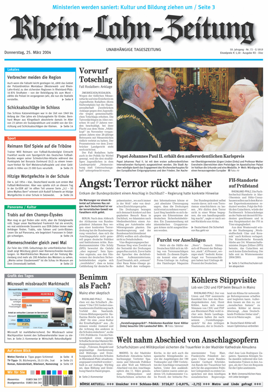 Rhein-Lahn-Zeitung Diez (Archiv) vom Donnerstag, 25.03.2004