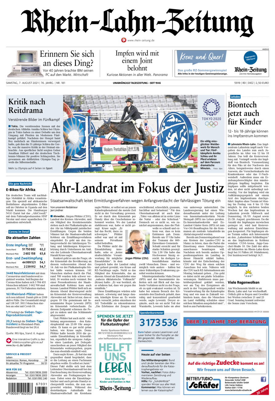 Rhein-Lahn-Zeitung Diez (Archiv) vom Samstag, 07.08.2021
