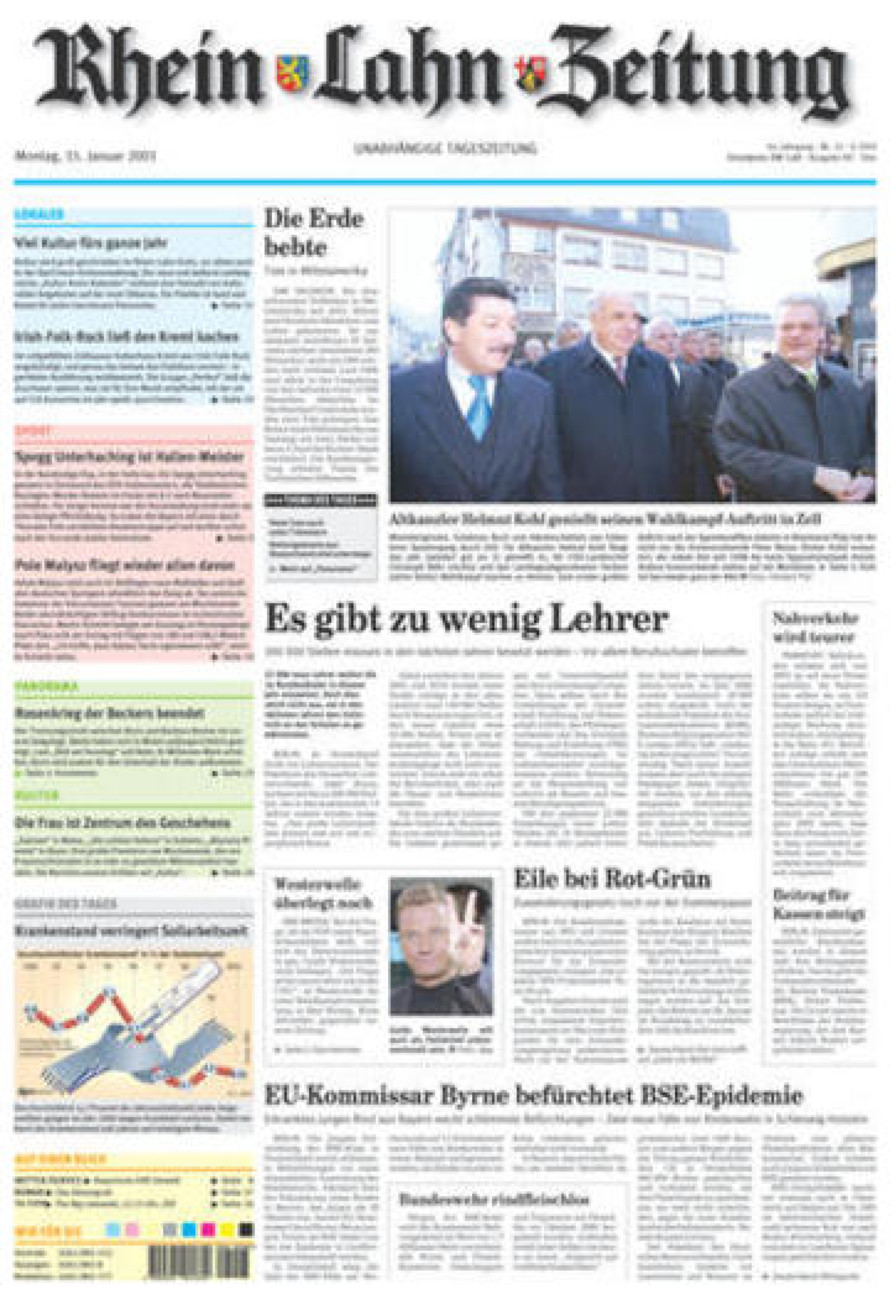 Rhein-Lahn-Zeitung Diez (Archiv) vom Montag, 15.01.2001