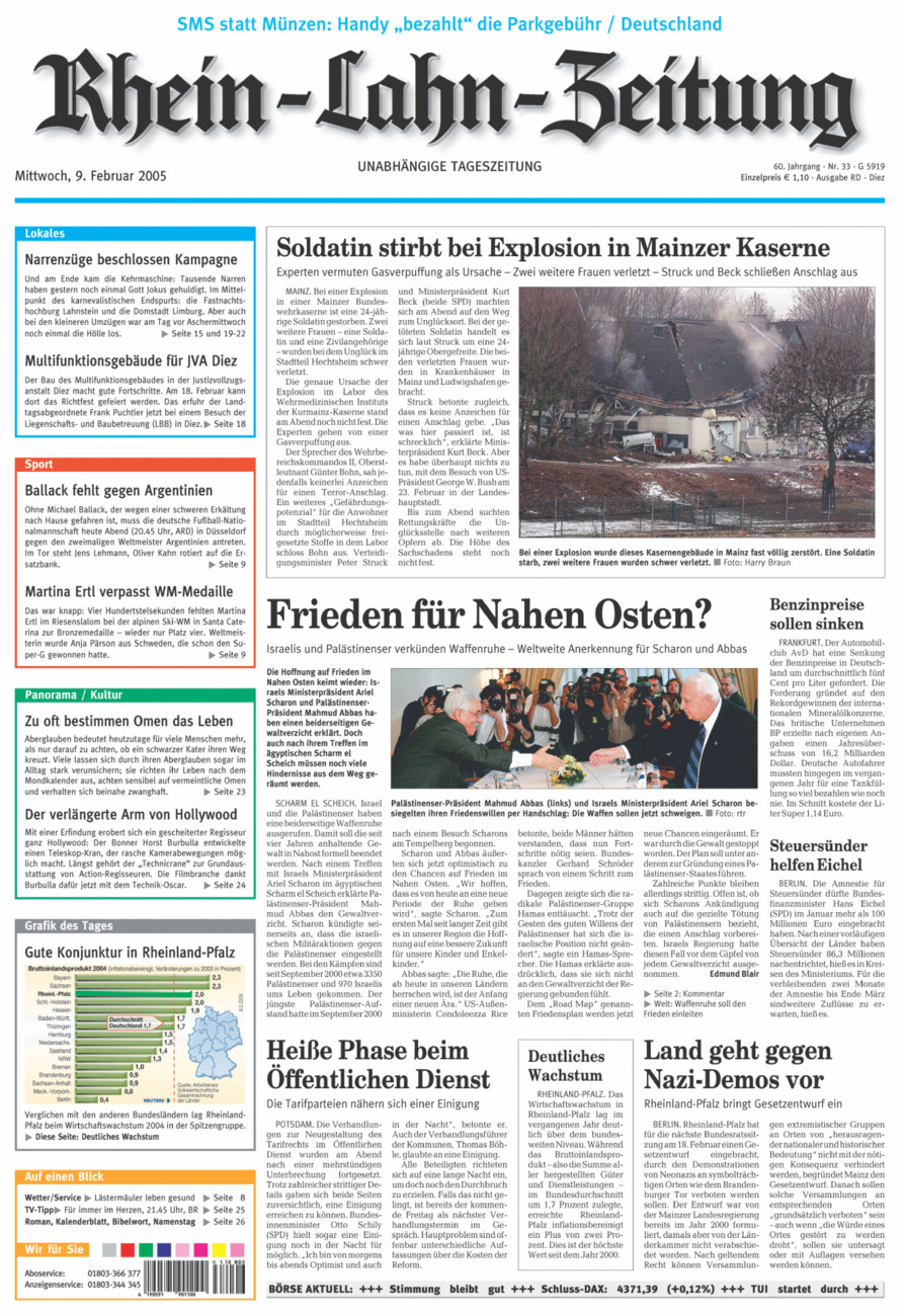 Rhein-Lahn-Zeitung Diez (Archiv) vom Mittwoch, 09.02.2005